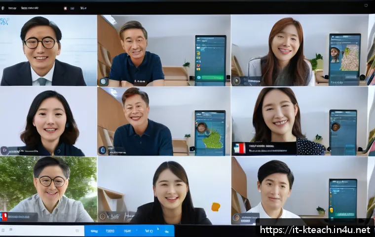 한국어교원과 온라인 강의 운영법 - A vibrant virtual classroom scene showing an Italian teacher conducting an interactive Korean langua...