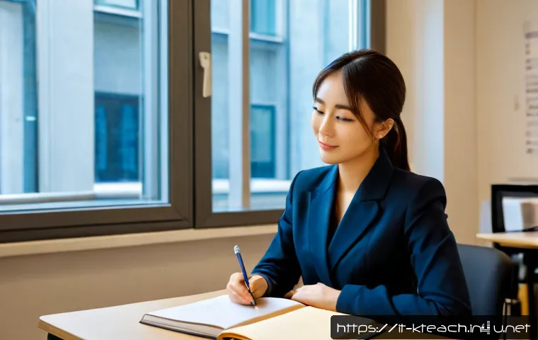 한국어교원 자격증 국비 지원 정보 - Photorealistic Italian adult learner studying Korean language teaching materials at a bright vocatio...